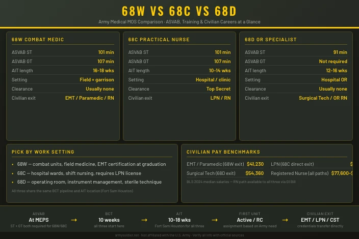 68W vs 68C vs 68D: Which Medical MOS Is Right for You