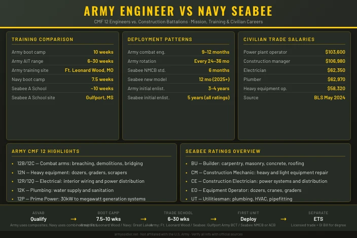 Army Engineer vs Navy Seabee