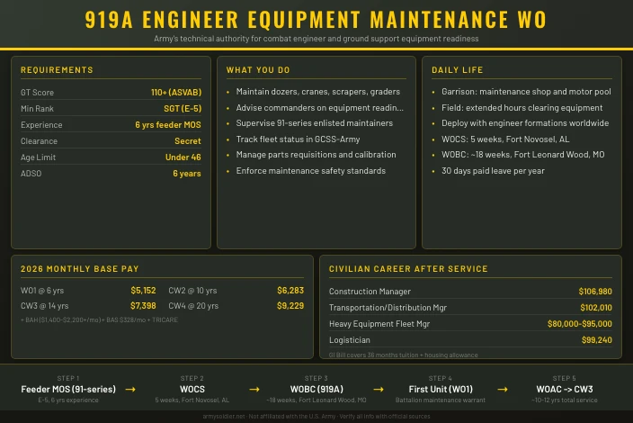 919A Engineer Equipment Maintenance Warrant Officer